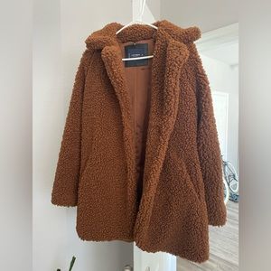 Brown fur faux jacket Lucky Brand